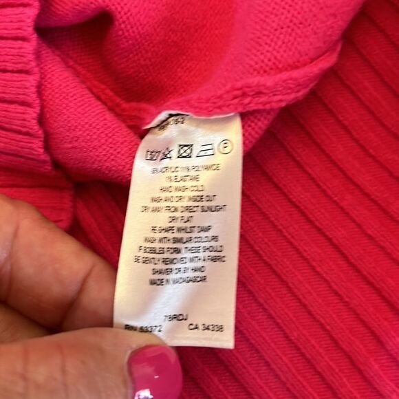 French Connection baby soft roll neck hot pink sweater Size L New - Picture 10 of 10